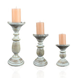 Wooden Handcrafted Candle Holders (Set of 3)