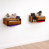 Handmade Wooden Wall Mounted Drawer – Floating Bedside Storage Drawer for Bedroom & Home Décor