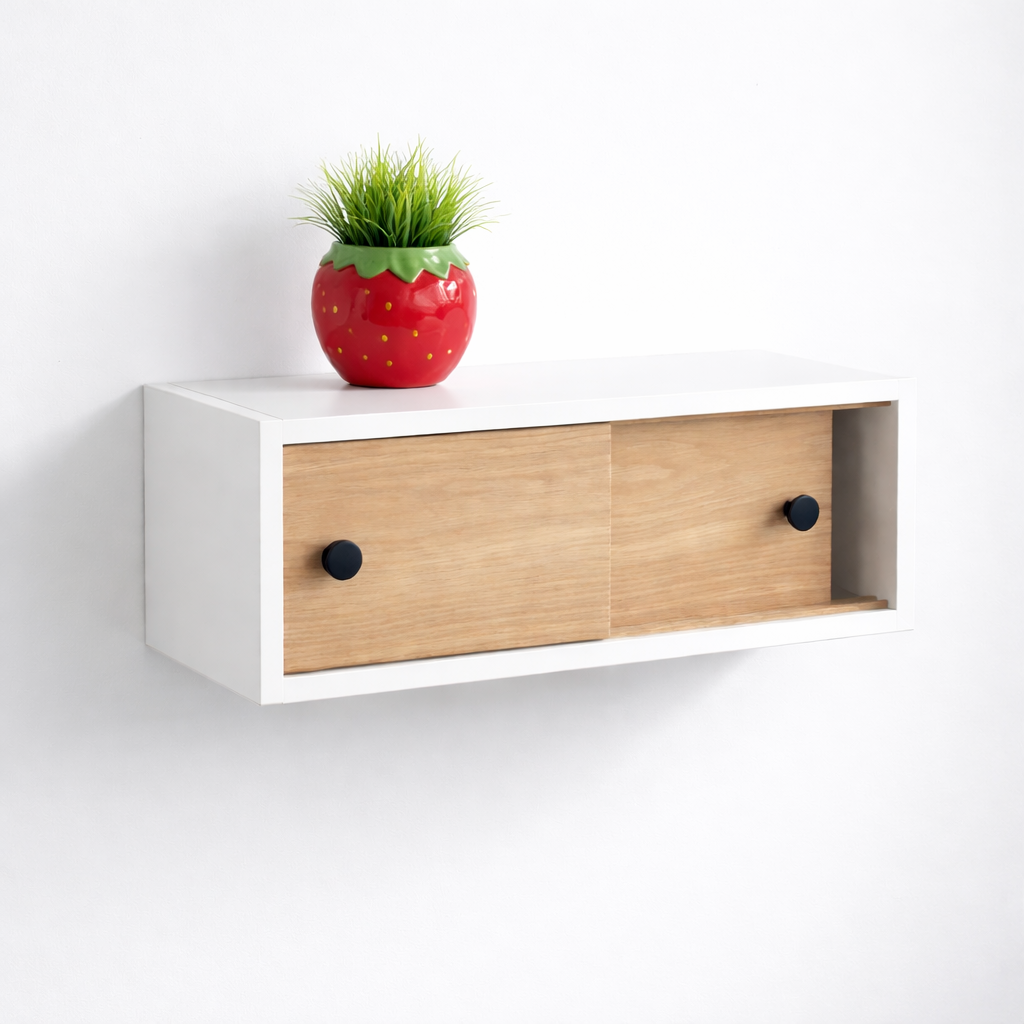 Floating Wall Shelf with Drawer – Modern Wall-Mounted Storage Cabinet for Living Room, Entryway & Bedroom Décor