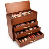Multi-Drawer Wooden Cosmetic Storage Box | Makeup Organizer for Vanity & Dressing Table