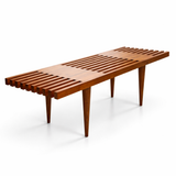 Premium Solid Maple Wood Bench Table – Modern Teak Finish Outdoor Coffee Table for Balcony, Patio & Living Room – Durable Weather-Resistant Furniture