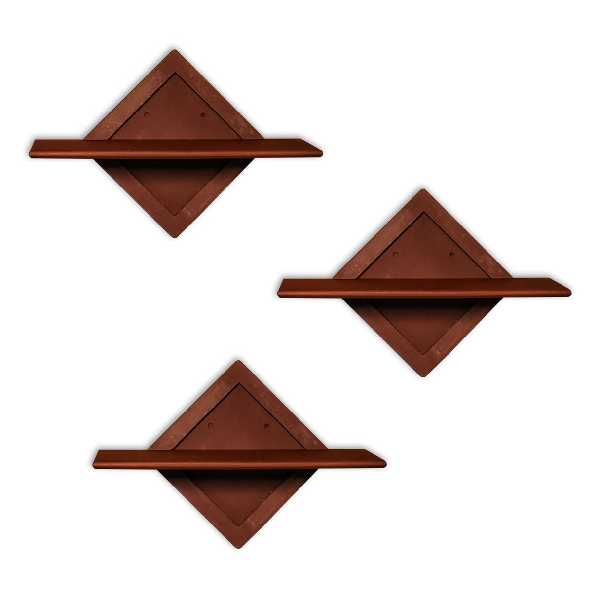 3-Piece Diamond Shaped Wooden Wall Shelf Set