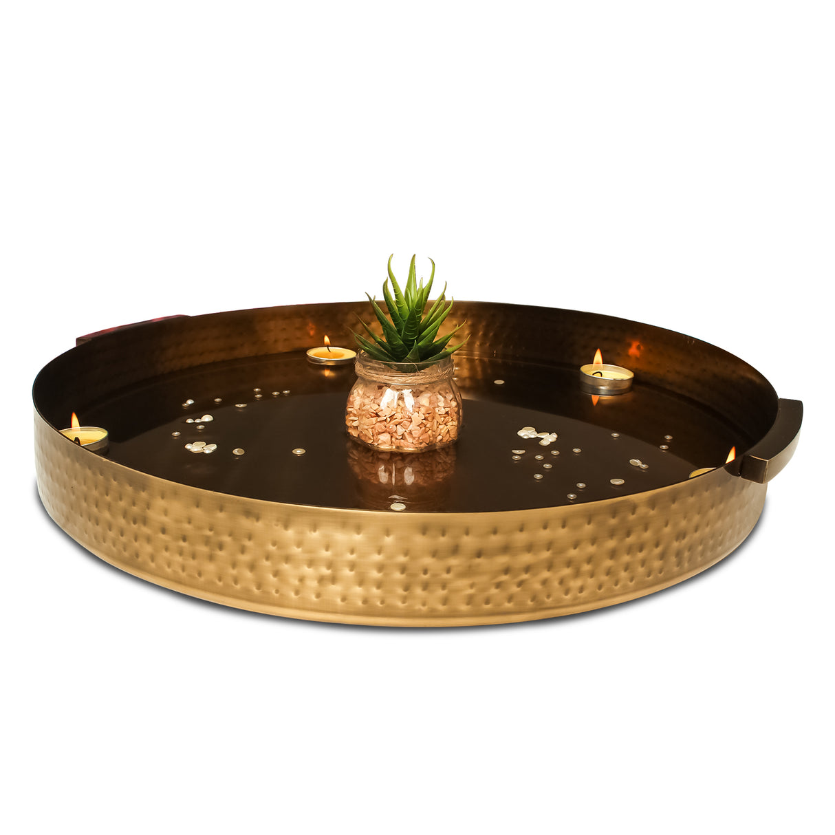 Elegant Brass Decorative Tray – Perfect for Centerpieces and Festive Decor