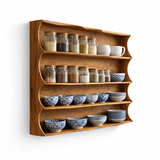 Handcrafted Solid Wood Wall Shelf – Elegant Floating Bookshelf for Living Room, Study & Office – Decorative Storage & Display Rack