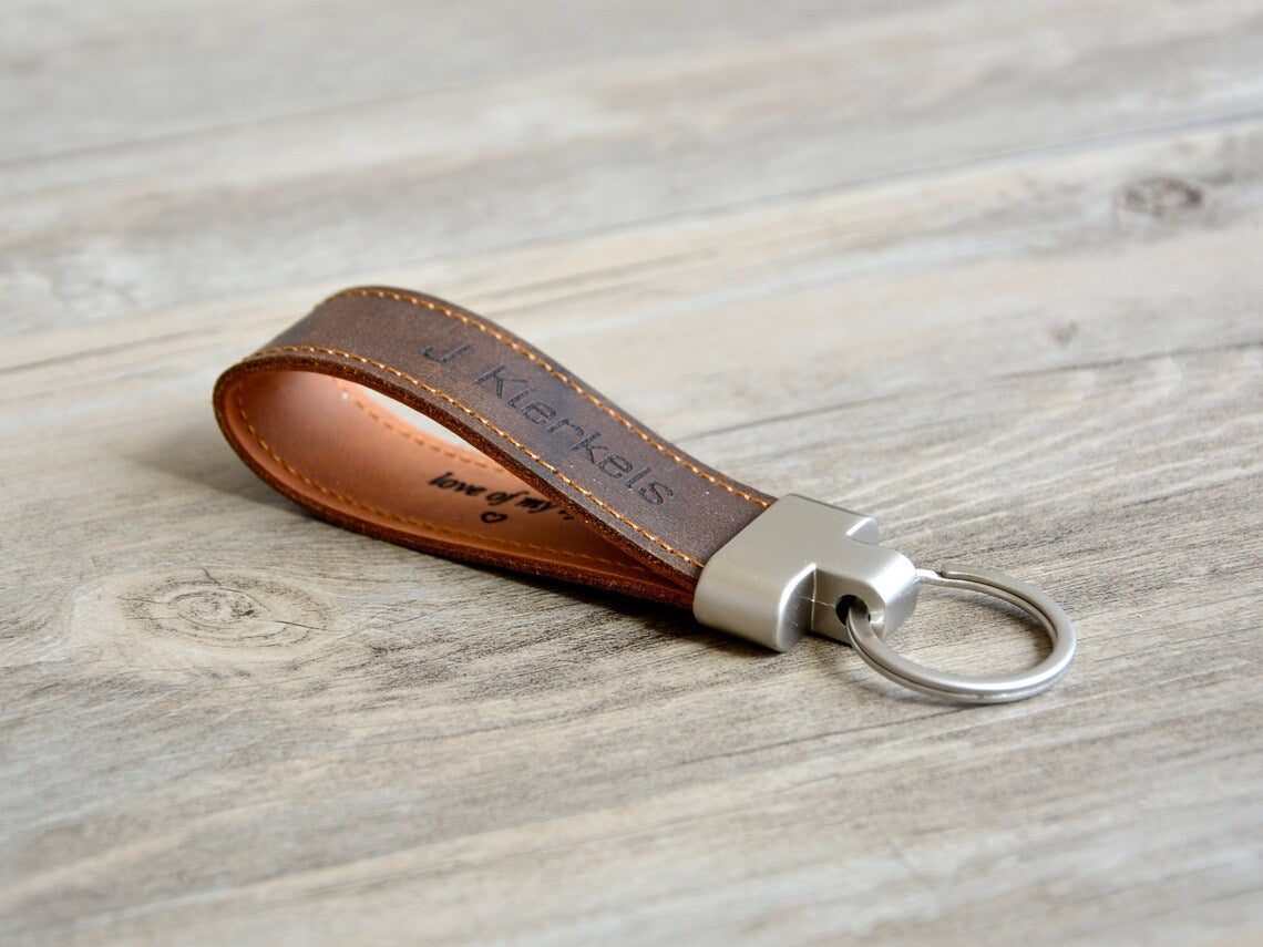 Handcrafted Custom Leather Keychain