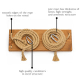Wooden Tree Swing for Adults & Kids – Heavy Duty Outdoor Swing with Jute Rope, Rustic Yard or Garden Swing Seat, Handmade Bench Swing Gift