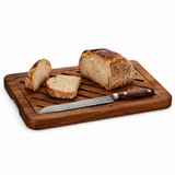 Handcrafted Walnut Bread Cutting Board with Removable Crumb Tray – Rustic Wooden Bread Slicer for Sourdough, Artisan Loaf & Kitchen Serving – Durable Premium Kitchen Board