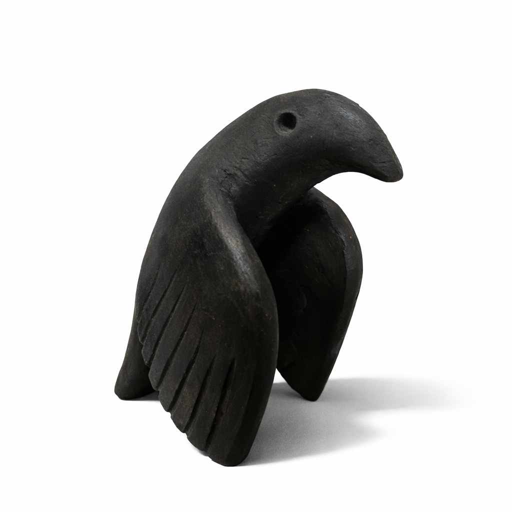 Handcrafted Raven Sculpture – Modern Abstract Black Bird Statue for Home Decor, Minimalist Tabletop Art Accent