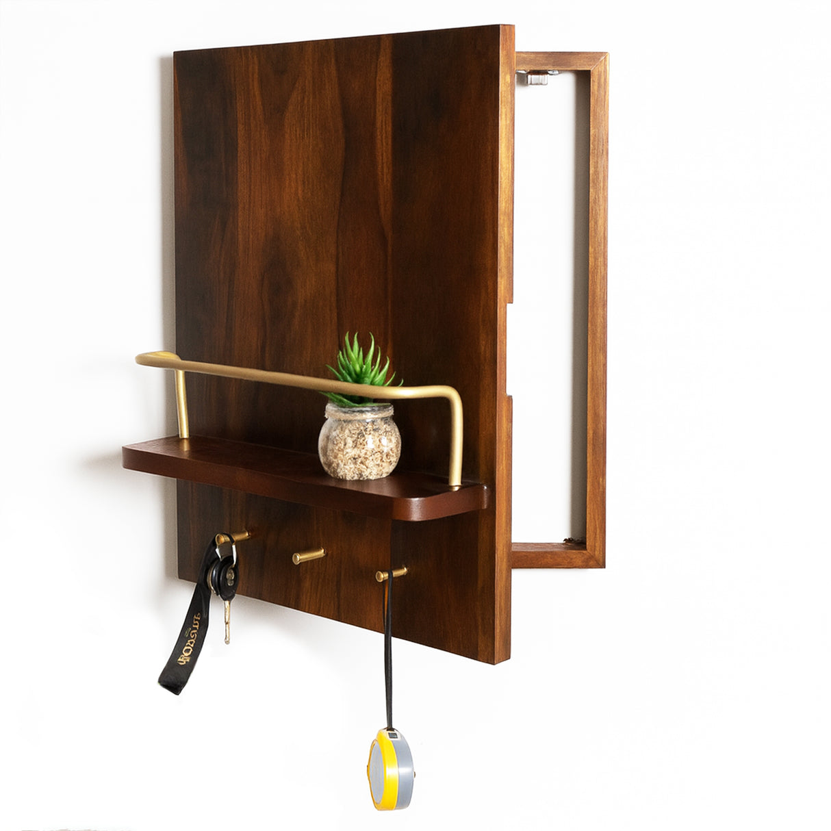 Solid Wood Meter Board Cover with Easy-Open Door & Multi-Purpose Shelf – Decorative Concealment Panel