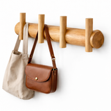 SALEBERATE Minimalist Solid Wood Wall Hooks – Modern Wooden Coat Rack for Entryway, Bedroom & Living Room | Stylish Wall Organizer for Bags, Keys & Accessories