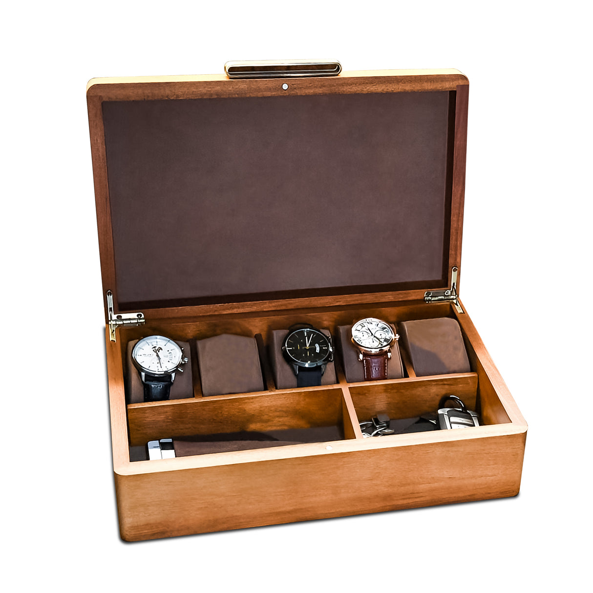 Saleberate Watch Box for Men - Personalized Wood Organizer, Perfect Valentine Gift