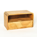Modern Floating Side Table with Drawer, Wooden Shelf, 18"x10"x9" (Natural)