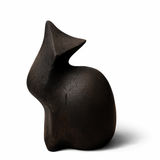 Modern Black Cat Sculpture for Home Decor | Minimalist Ceramic Cat Figurine | Lucky Cat Showpiece for Living Room, Office & Gifting