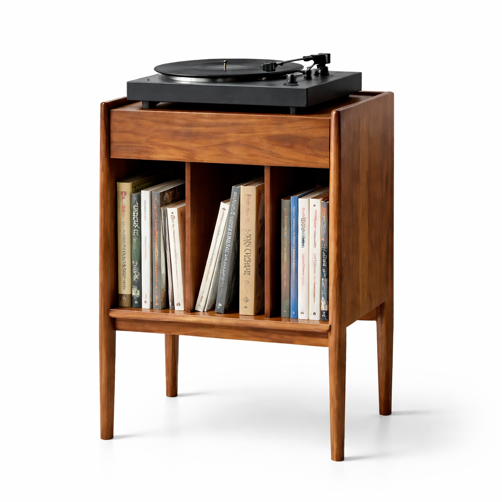 Premium Wooden Accent Cabinet – Modern Storage Unit for Books, Vinyl Records & Stylish Living Spaces