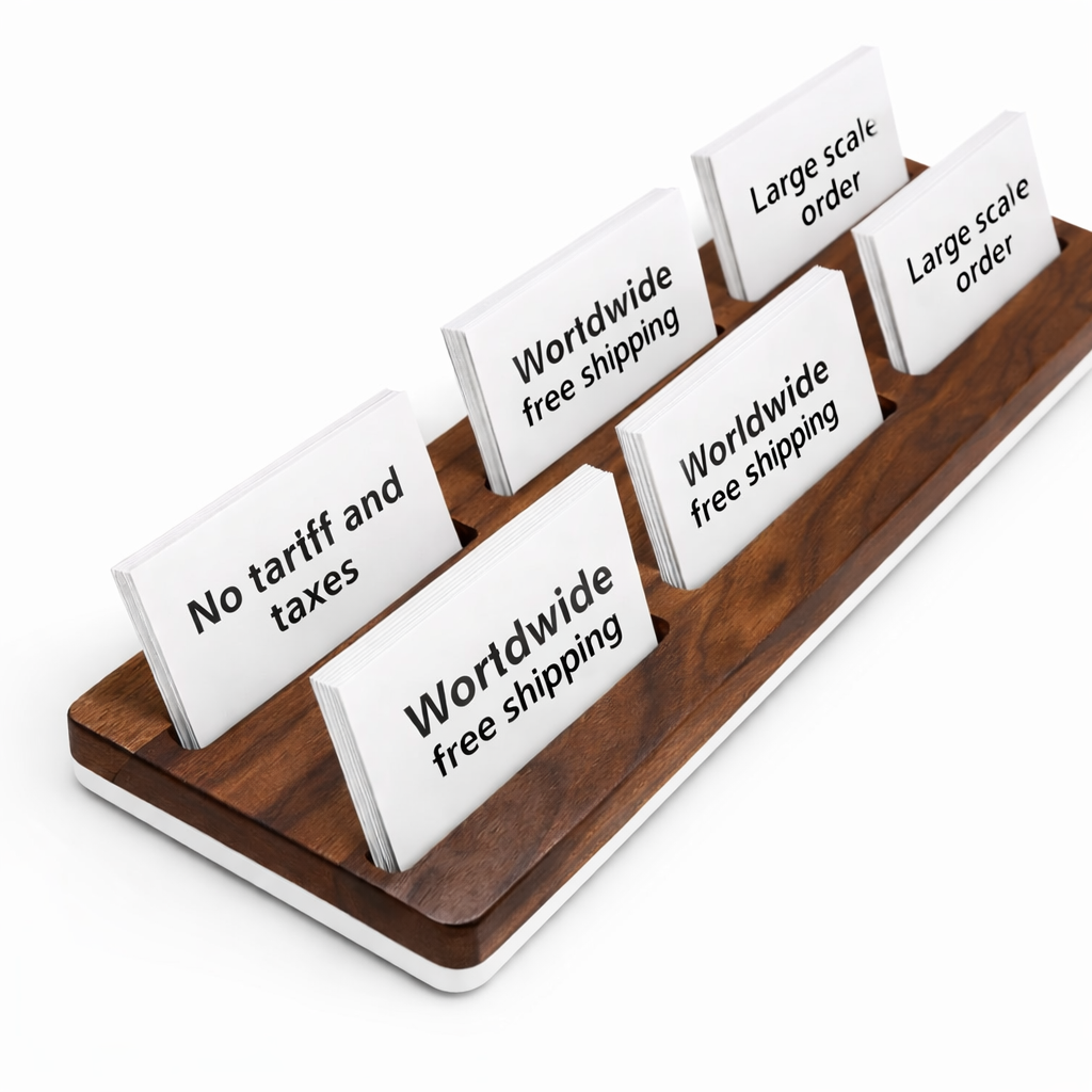 Solid Wood Business Card Holder Stand – Premium Wooden Visiting Card Display for Office Desk, Reception Counter, Clinic & Corporate Workspace Decor