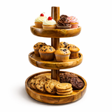 DIY 3 Tier Wooden Serving Stand – Rustic Dessert Tower for Cakes, Snacks & Fruits – Handmade Serving Tray for Parties & Home Decor