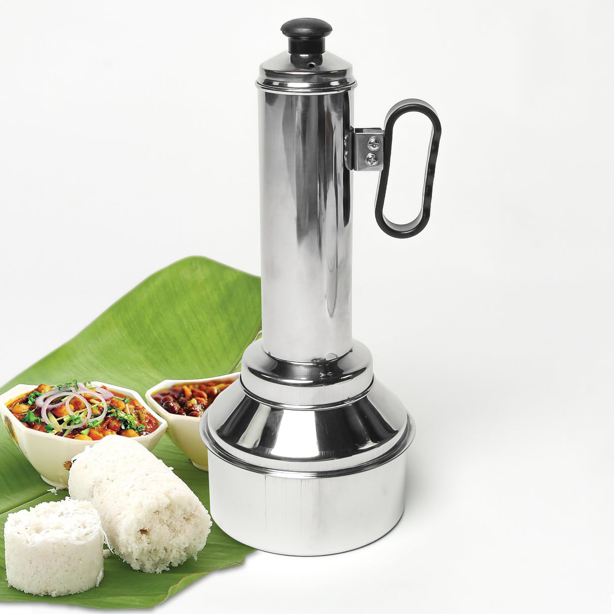 𝗦𝗮𝗹𝗲𝗯𝗲𝗿𝗮𝘁𝗲 Stainless Steel Puttu Maker – Traditional Puttu Kudam – Ideal for Soft, Fluffy Puttu Rice Cakes