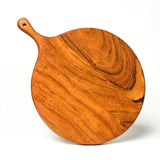 Acacia Wood Pizza Peel & Serving Board – 15" Round Paddle with Handle for Pizza, Bread & Charcuterie