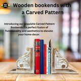 Premium Rustic Wooden Bookends