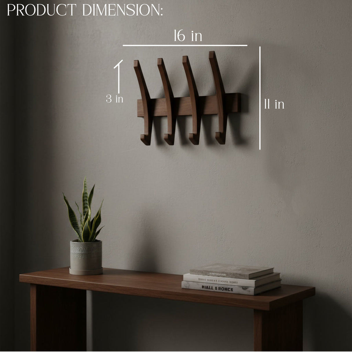 Wooden Wall Mounted Coat Rack – Modern Space Saving Wall Hook Rack for Entryway, Bedroom & Bathroom – Durable Natural Wood Jacket, Hat, Bag & Towel Organizer – Decorative Wall Hanger