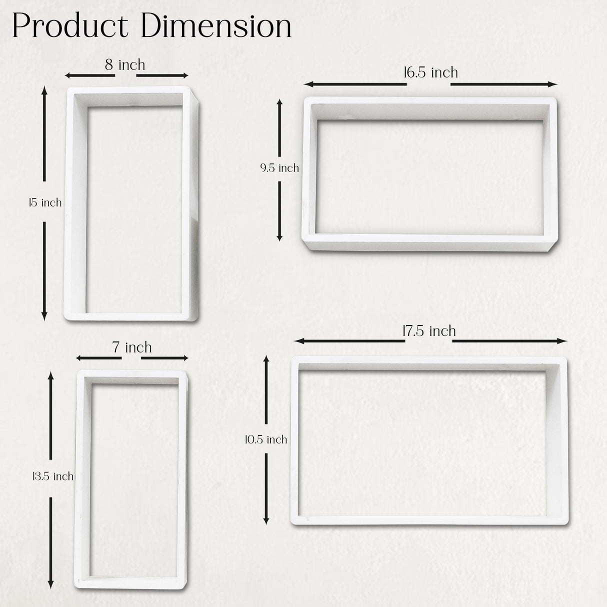 Modular 4 Piece Floating Wooden Shelves Set