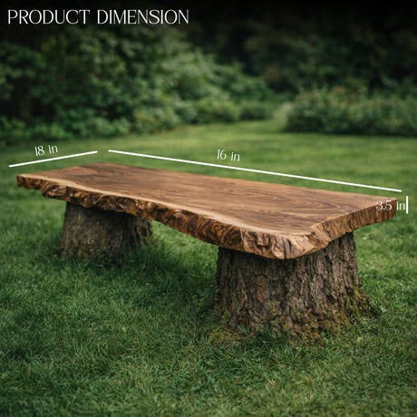 Solid Wood Live Edge Slab Tabletop – Natural Rustic Wooden Board with Organic Grain Finish for Dining, Coffee & Console Tables