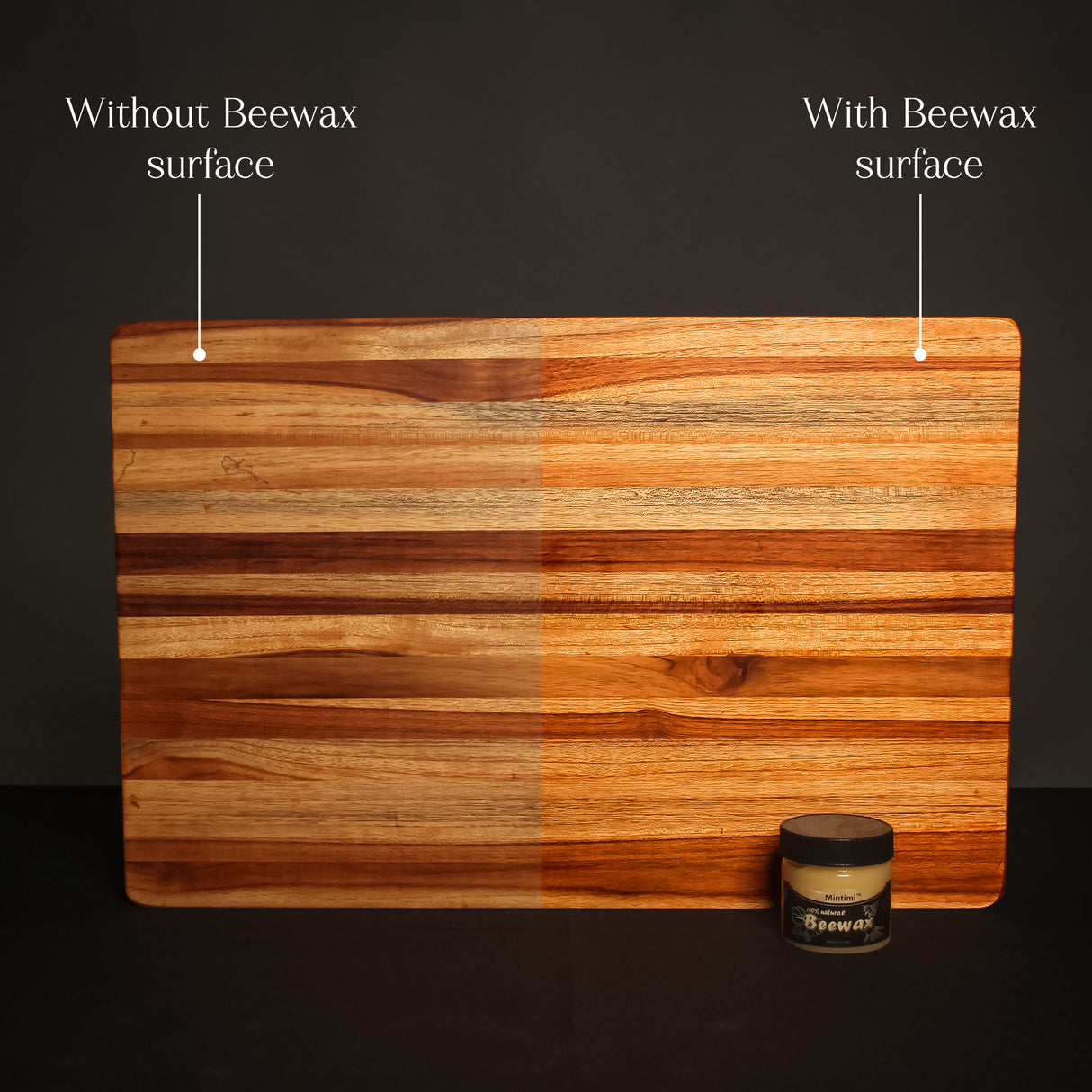 Teak Wooden Cutting Board – Groove-Free Design with Beeswax Care Combo for Kitchen Prep