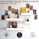 Modern 4-Piece Wooden Floating Shelves