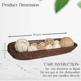 Wooden Dough Bowl Combo with Decorative Balls for Kitchen and Home Décor