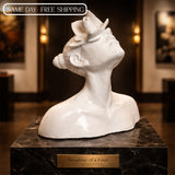 Daughter of Fauna – Abstract White Ceramic Sculpture Bust, Modern Artistic Female Figurine for Home & Gallery Decor