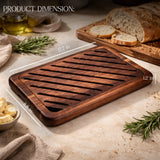 Handcrafted Walnut Bread Cutting Board with Removable Crumb Tray – Rustic Wooden Bread Slicer for Sourdough, Artisan Loaf & Kitchen Serving – Durable Premium Kitchen Board