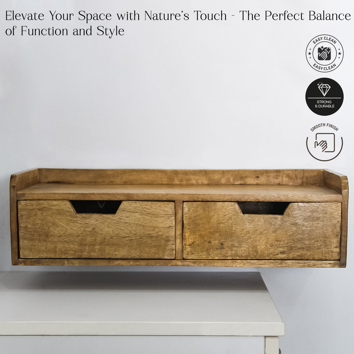 Rustic Floating  Dual Drawers (Natural)