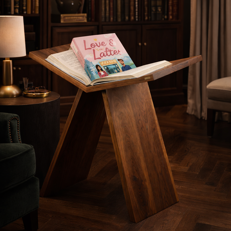 Luxury Wooden Floor Book Stand – Solid Teak Angled Reading Display for Quran, Bible & Large Books