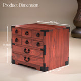 Handmade Japanese Wooden Jewelry Box - Solid Wooden Craft Keepsake Organizer