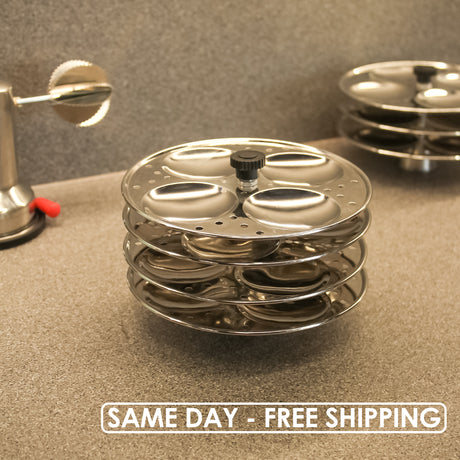 Stainless Steel Idli Stand 3 & 4 Layer – Premium Quality Idli Maker for Soft Idlis – Steamer Rack for Pressure Cooker and Pot