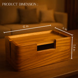 Handcrafted Wooden Cable Management Box - Premium Power Strip & Wire Organizer for Desk and Bedside