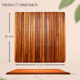 Teak Wood Shower Mat - Non-Foldable, Non-Slip, Water-Resistant Bath Mat for Bathroom, Spa, Indoor and Outdoor Use