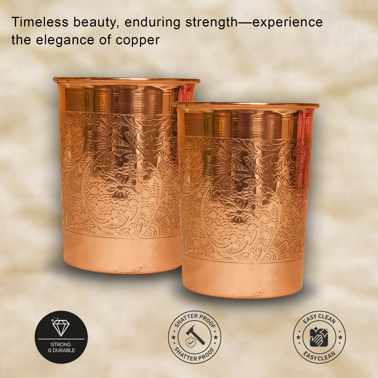 Premium Copper Glass Set