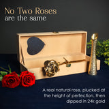 Gold Rose Vase with Velvet Box