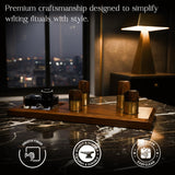 Solid Wood Pen Display Stand with Ink Holder – Premium Desk Organizer