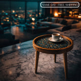 Handcrafted Wooden Round Side Table with Detachable Legs – Solid Wood Accent Table for Living Room, Bedroom & Home Décor