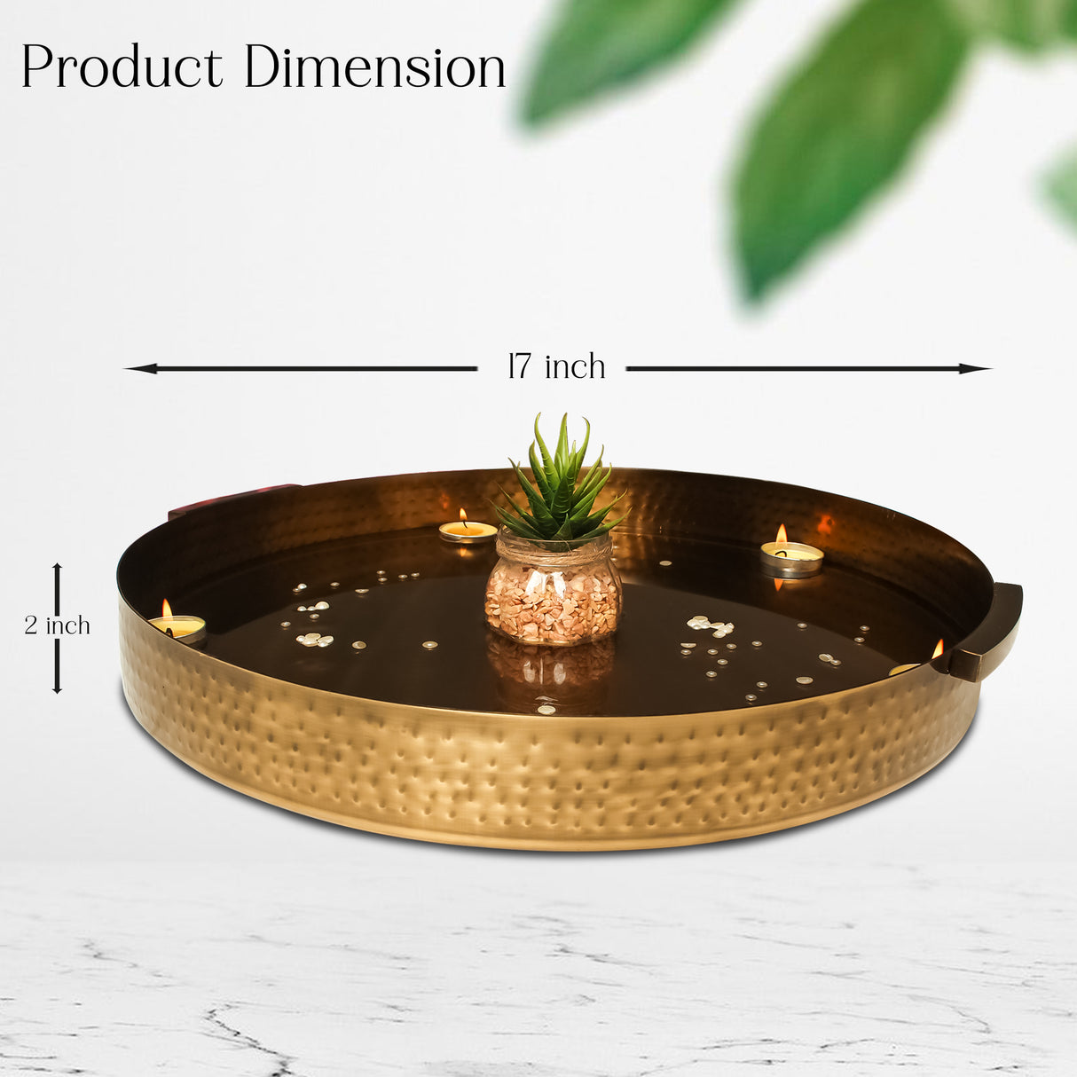 Elegant Brass Decorative Tray – Perfect for Centerpieces and Festive Decor