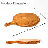 Acacia Wood Pizza Peel & Serving Board – 15" Round Paddle with Handle for Pizza, Bread & Charcuterie