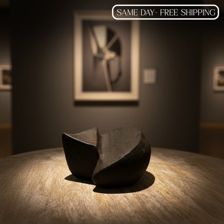 Modern Black Cat Sculpture for Home Decor | Minimalist Ceramic Cat Figurine | Lucky Cat Showpiece for Living Room, Office & Gifting