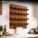 Premium Wooden Wall Spice Rack Organizer with Jars – Vertical Space Saving Masala Stand for Modern Kitchens
