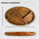 Wooden Multi-Section Serving Platter – Divided Snack & Appetizer Tray for Entertaining