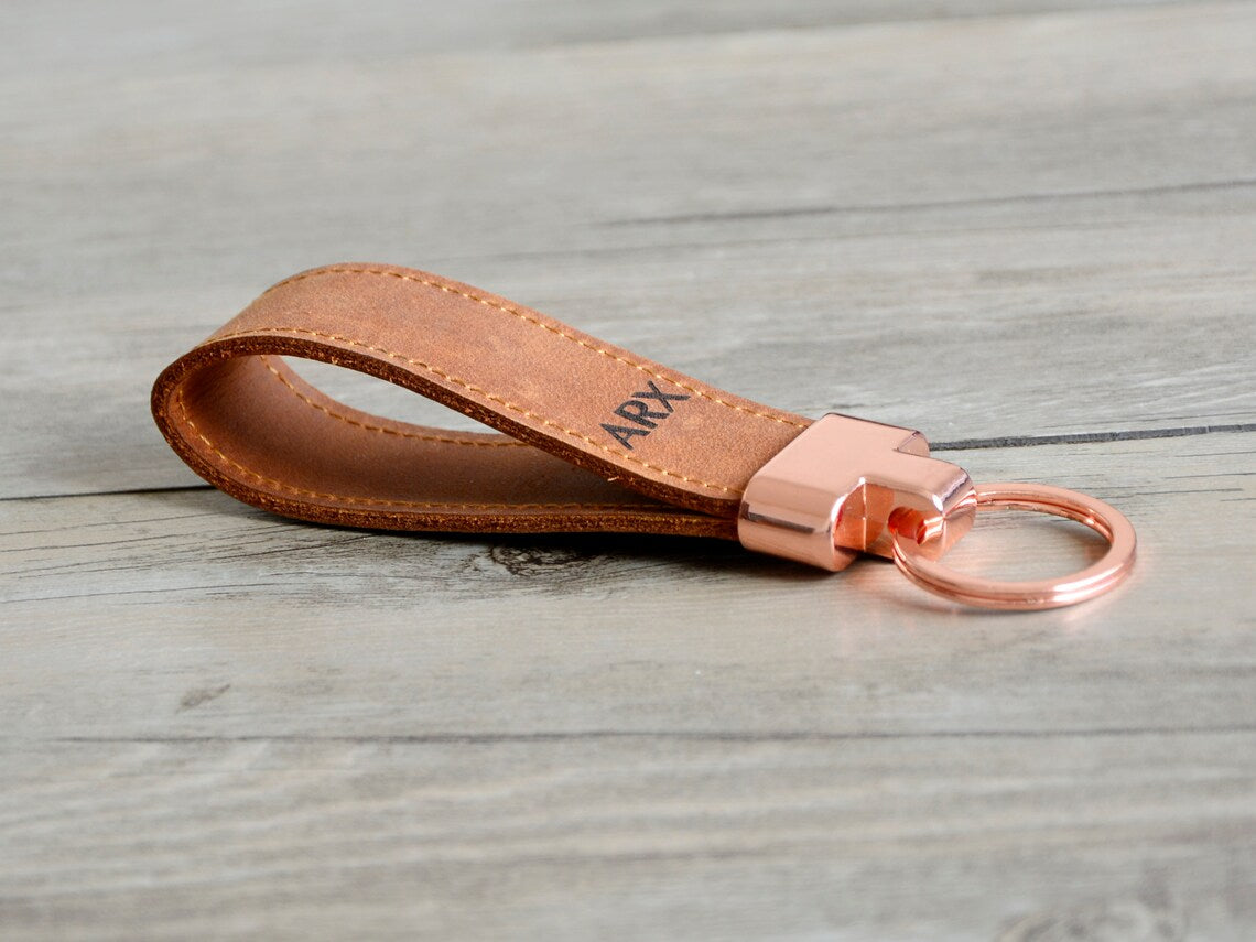 Handcrafted Custom Leather Keychain