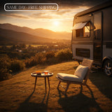 Handcrafted Wooden Round Side Table with Floral Inlay Top – Solid Wood Accent Table for Living Room, Bedroom & Home Décor