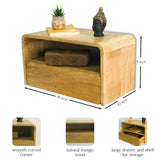 Modern  Floating Side Table with Drawer 18 x 10 x 9 Inches (Natural)