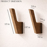Wooden Wall Hooks Wall Mounted – Solid Wood Coat Hooks for Hanging Clothes, Towels, Bags & Jackets
